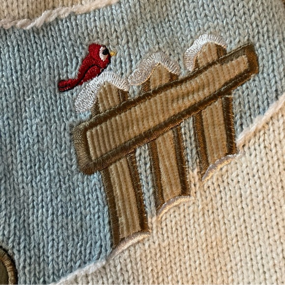 Quacker Factory Christmas Sweater Women’s Sz M Red Cardigan Both Sides Decorated - Picture 5 of 8